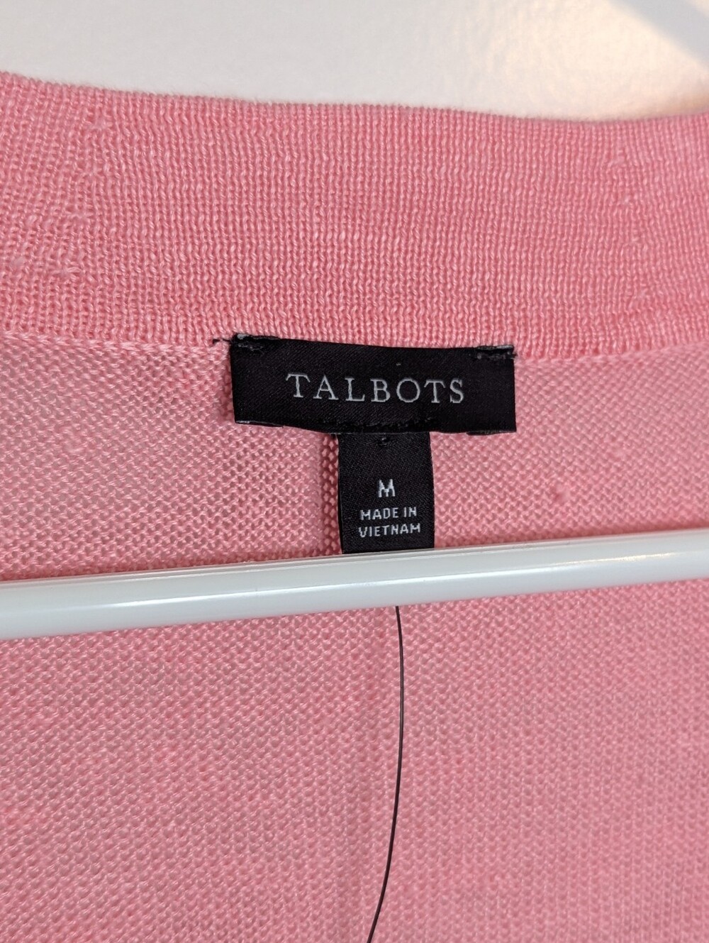 Talbot's Linen V-Neck Girlfriend Cardigan NWT - Pink sz M - Picture 3 of 8